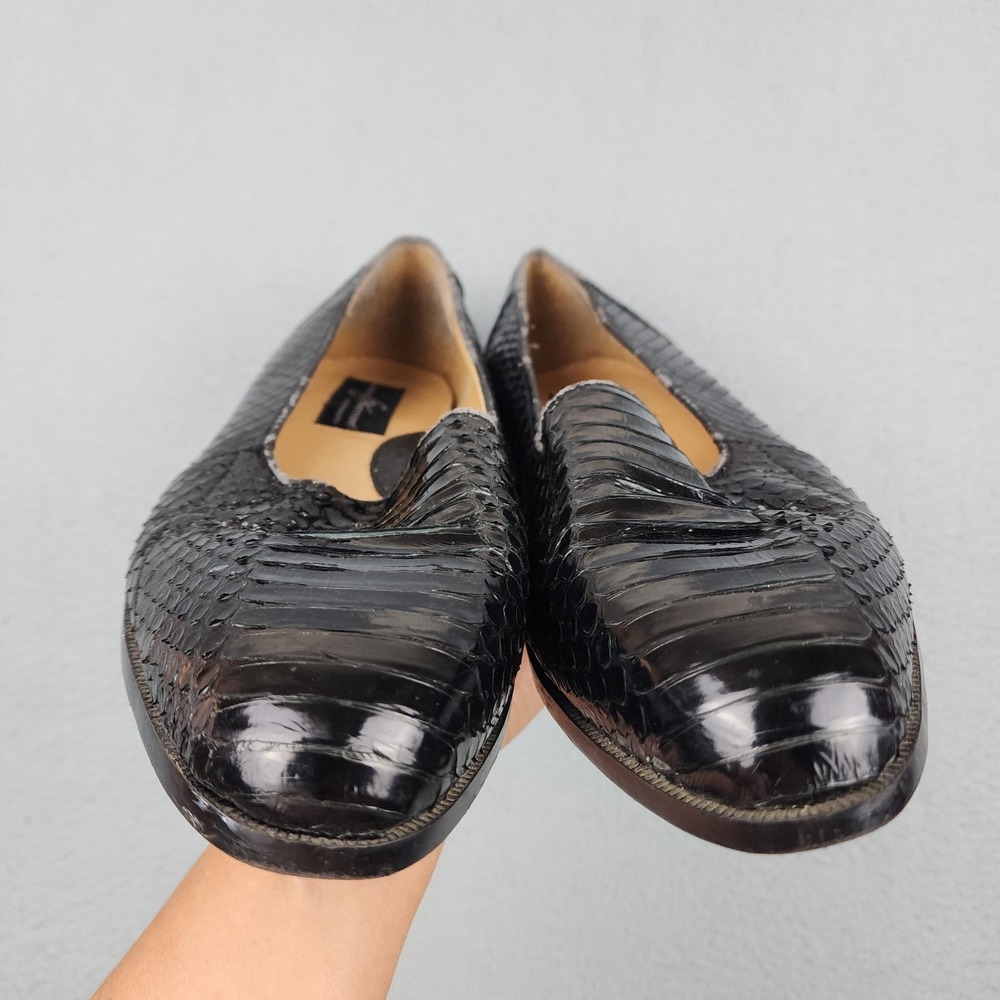 Giorgio Brutini Shoes Mens Size 10M Black Genuine Snake Leather Oxford Dress